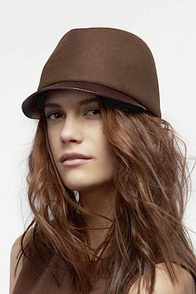 brown cap with visor