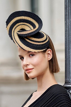 Couture fascinator hat made from milan-straw
