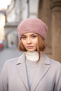 Turban Mütze Damen Strickmütze rosa -  Bild-4