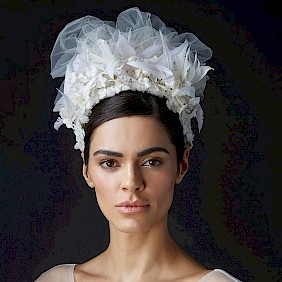 bridal headwear white
