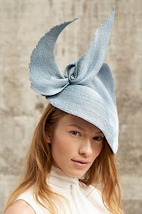 Fascinator hat blue wedding guest races Ascot -  image-3