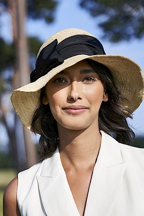 Sommerhüte Damen - Sommerhut mit schwarzem Band