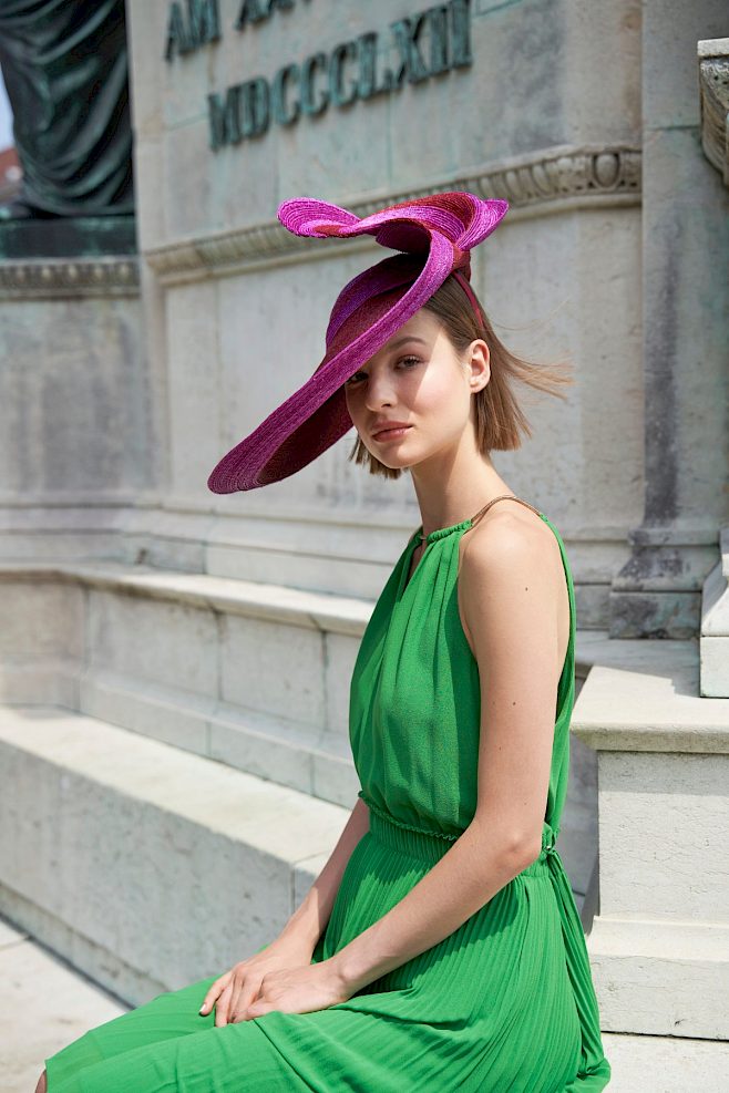 Couture | Red-fuxia Fascinator hat