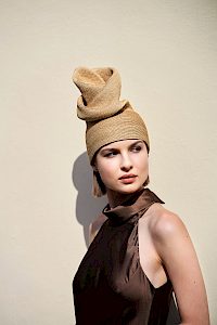 Couture | Turban cap made of Milan straw -  image-3