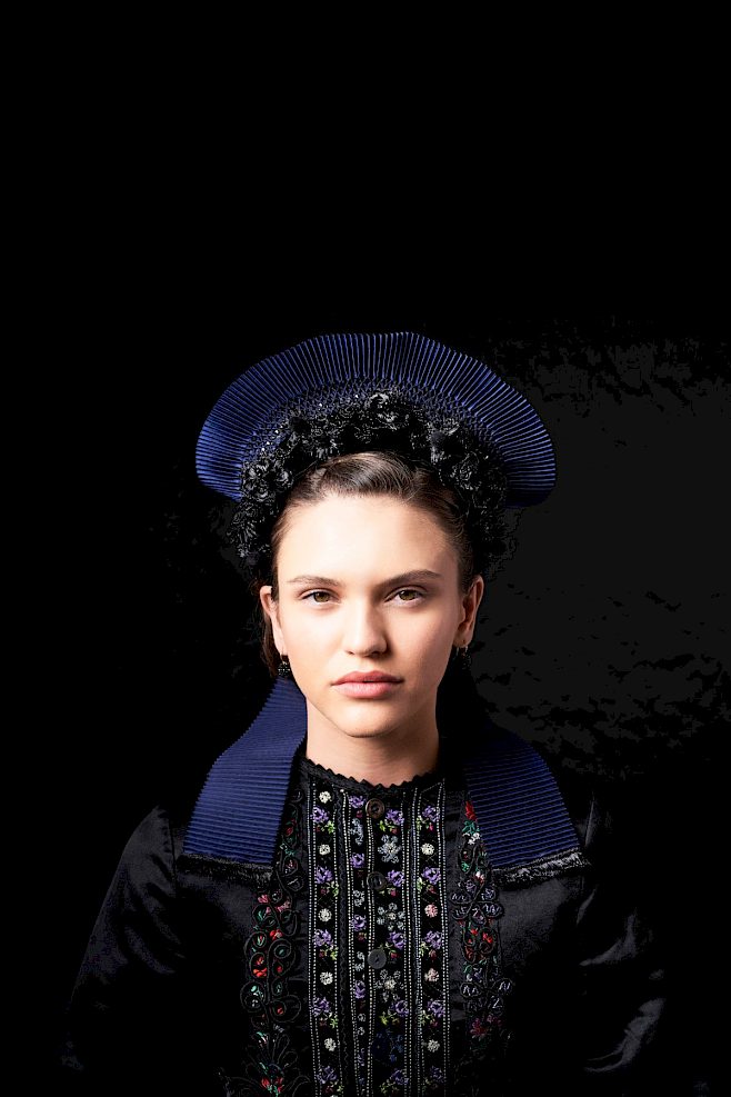 Couture | Blau schwarz Radhaube