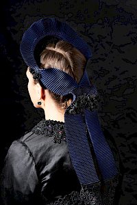 Couture | Blau schwarz Radhaube -  Bild-2