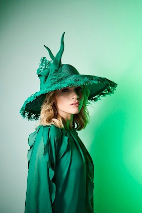 Green Couture summer hat
